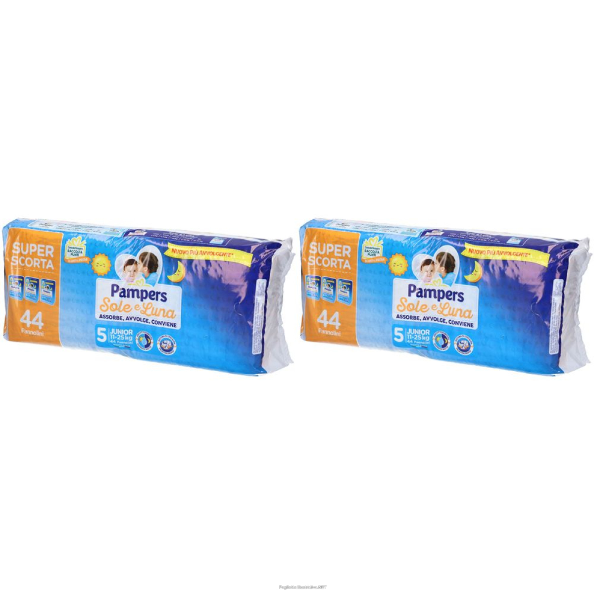 Cerca Offerte di pampers sole e luna junior 5 11-25kg set da 2 2x44 pz pannolini e acquista online