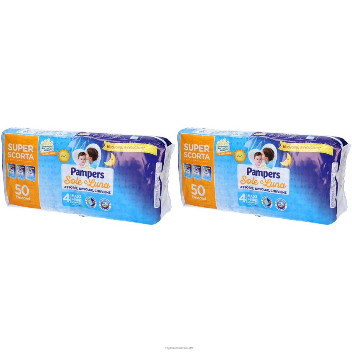 Cerca Offerte di pampers sole e luna maxi 4 7-18kg set da 2 2x50 pz pannolini e acquista online