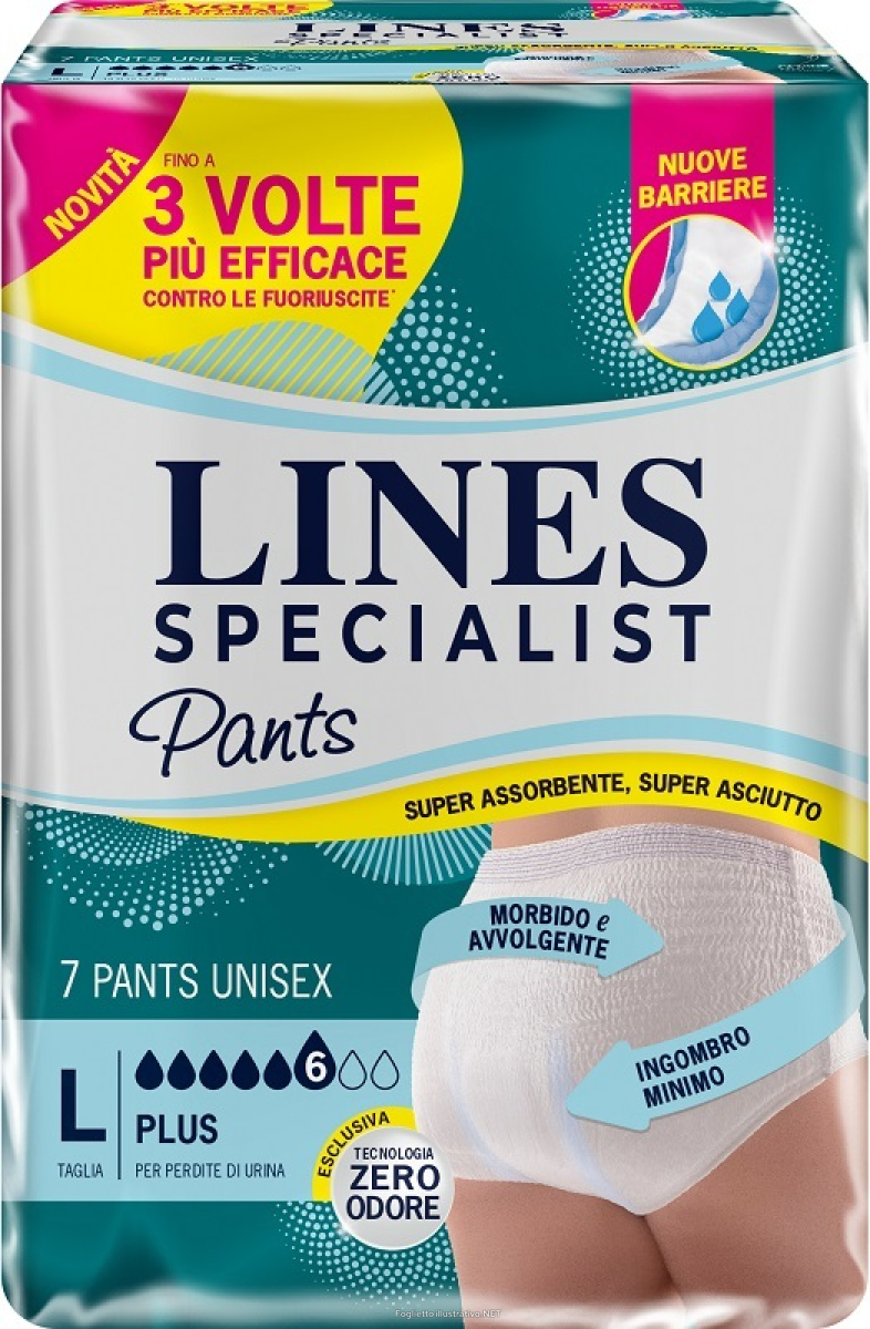 Cerca Offerte di pannolone per incontinenza lines specialist pants plus unisex l 7 pezzi buono sconto e acquista online