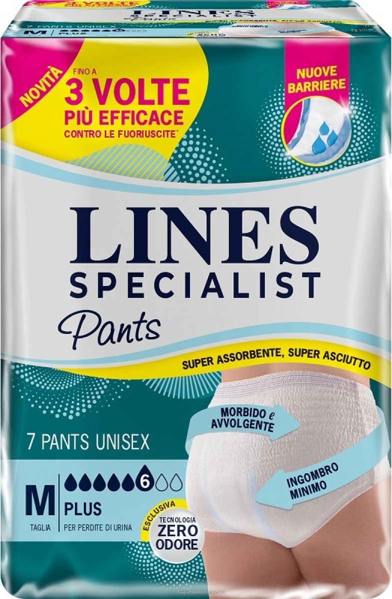Cerca Offerte di pannolone per incontinenza lines specialist pants plus unisex m 7 pezzi e acquista online