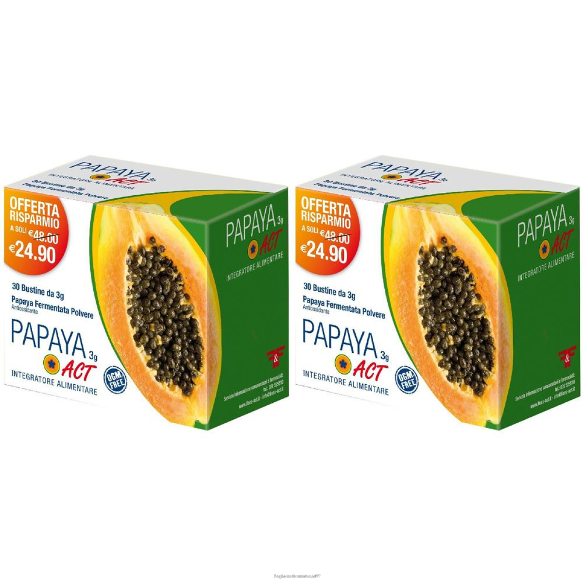 Cerca Offerte di papaya act 3g set da 2 2x30 pz bustina e acquista online