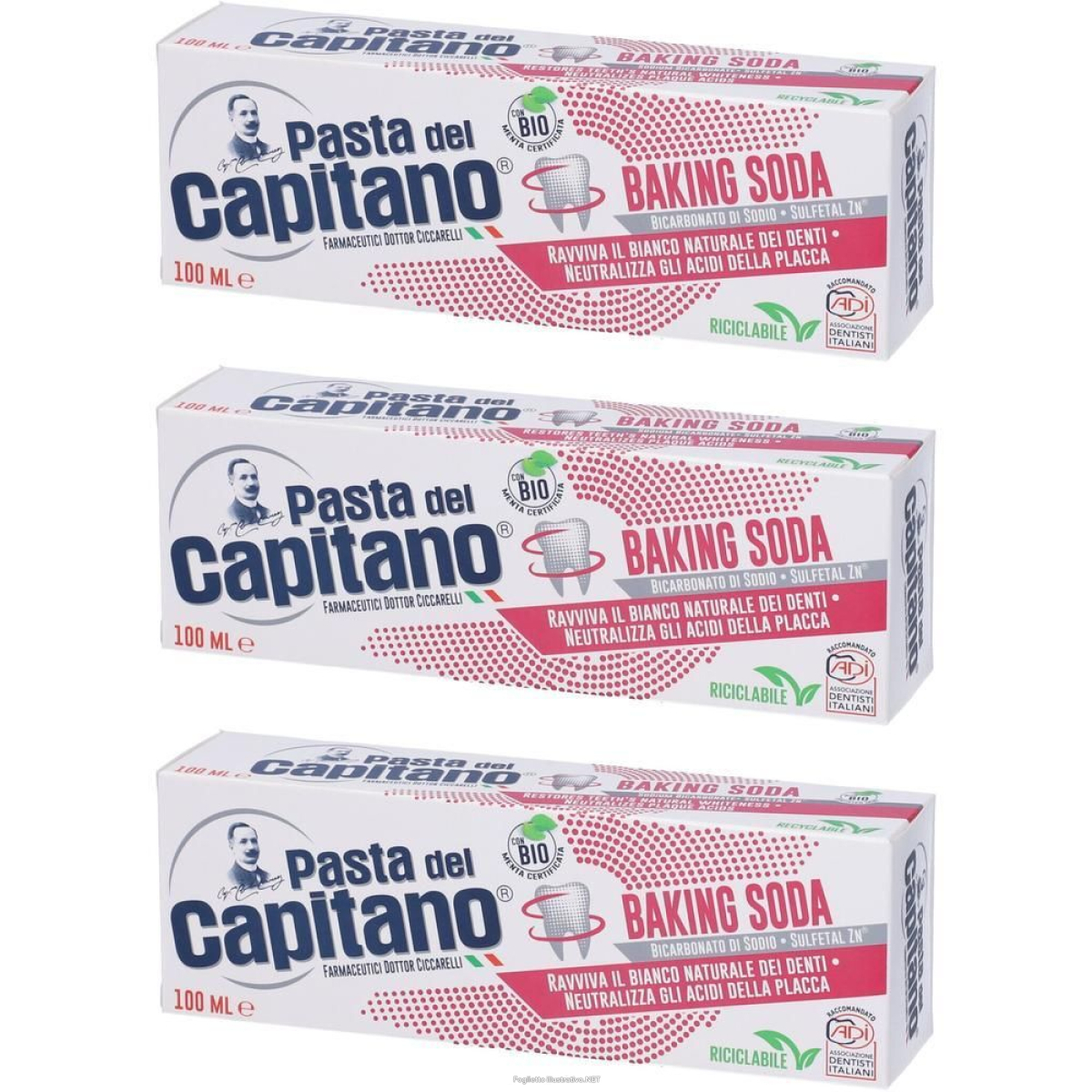 Cerca Offerte di pasta del capitano dentifricio baking soda 3x100 ml collutorio e acquista online