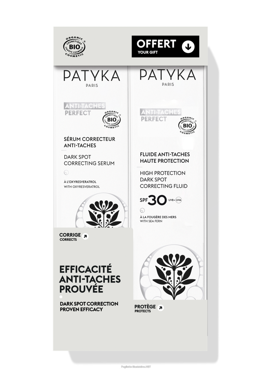Cerca Offerte di patyka cofanetto antimacchie 2023 siero correttore anti macchie 30 ml + fluido anti macchie alta protezione spf30 50 ml in omaggio e acquista online