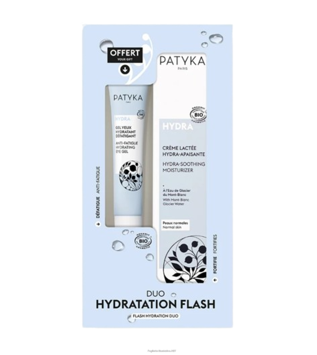 Cerca Offerte di patyka hydra cofanetto latte idratante viso + gel contorno occhi - set skincare 2 pezzi e acquista online