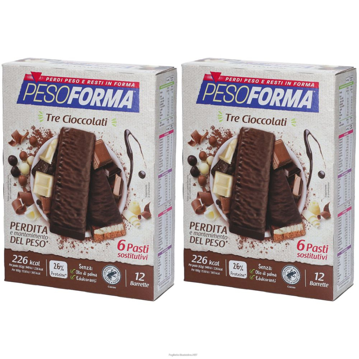 Cerca Offerte di pesoforma® barrette ai 3 cioccolati set da 2 2x372 g barretta e acquista online