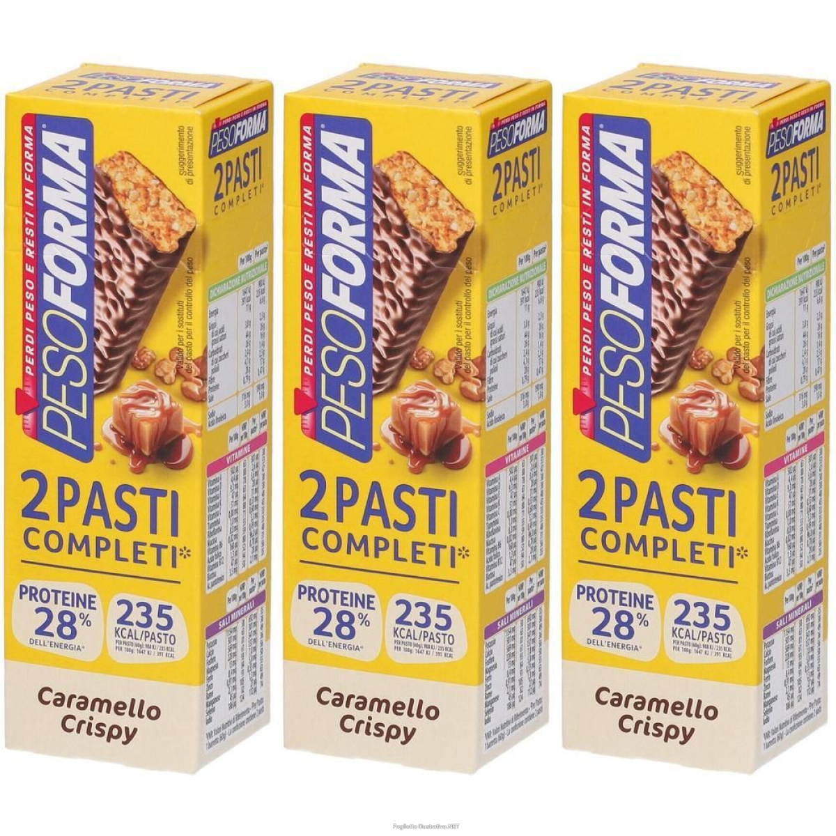 Cerca Offerte di pesoforma barrette caramello crispy 3x116 g e acquista online