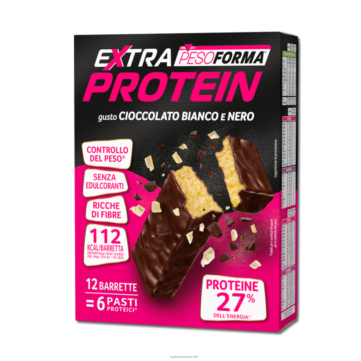 Cerca Offerte di pesoforma extra protein barrette gusto cioccolato bianco e nero 6 pasti 12 pezzi e acquista online