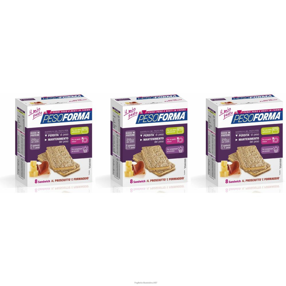 Cerca Offerte di pesoforma® sandwich prosciutto e formaggio set da 3 3x8x25 g snack e acquista online