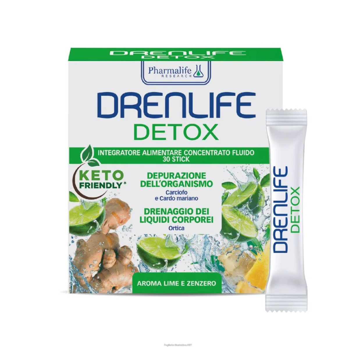 Cerca Offerte di pharmalife drenlife detox integratore per depurazione e drenaggio dei liquidi lime e zenzero 30 stick e acquista online
