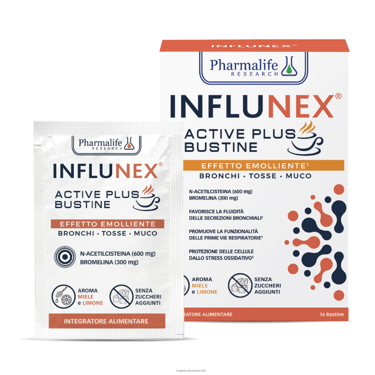 Cerca Offerte di pharmalife research influnex - active plus emolliente integratore prime vie respiratorie 14 bustine e acquista online