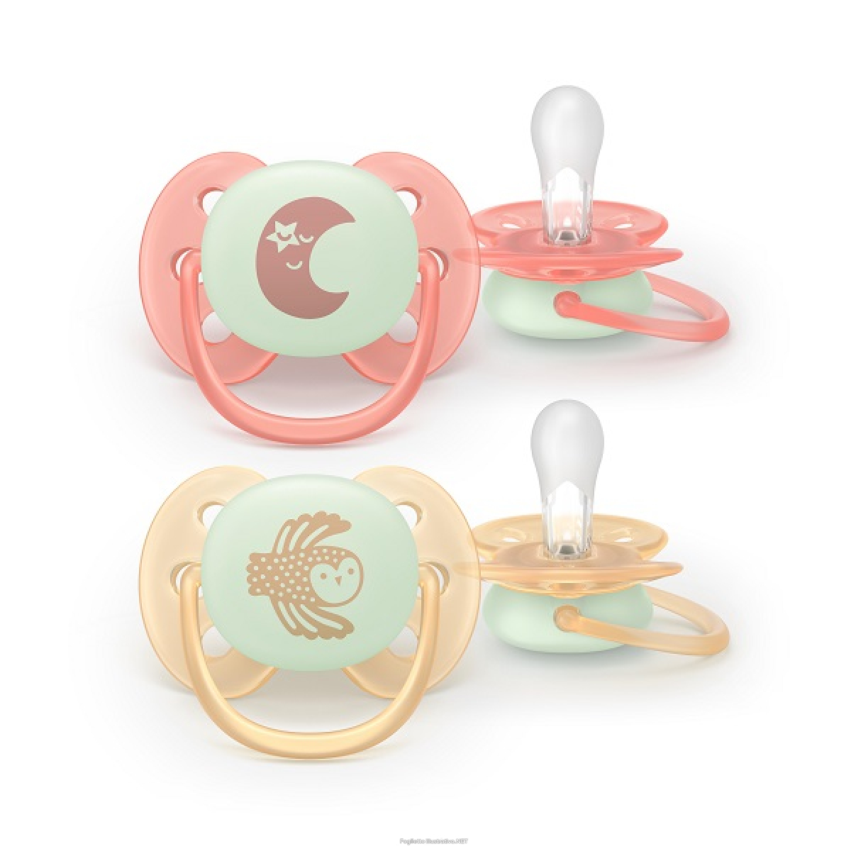 Cerca Offerte di philips avent 2 succhietti ultra soft night 0-6m luna/gufo e acquista online