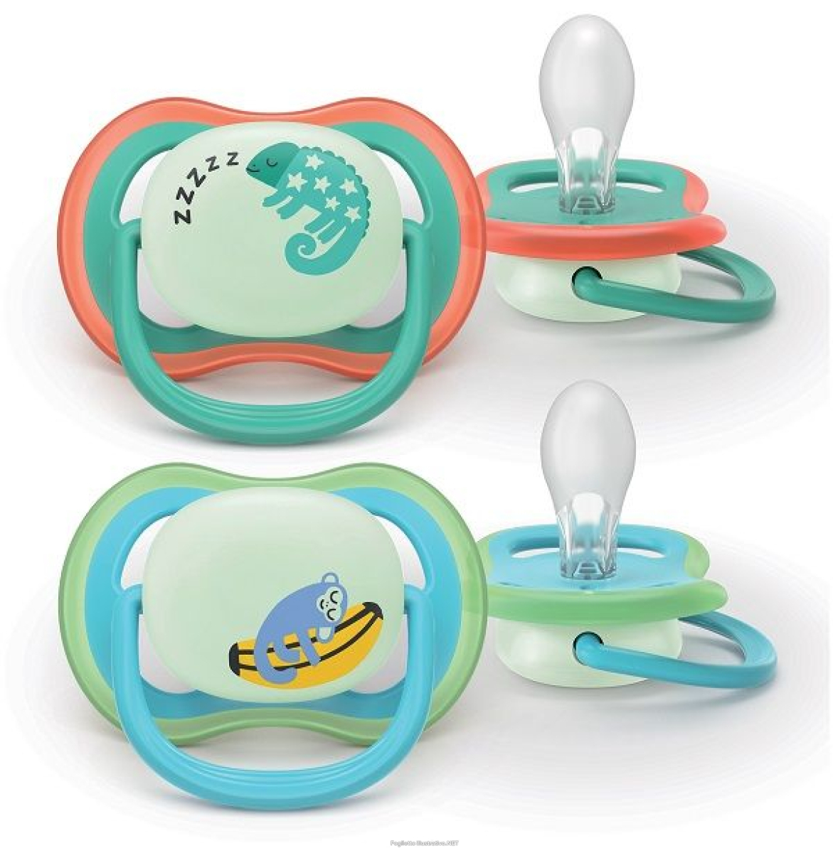 Cerca Offerte di philips avent succhietti air notte 6-18m con animali camaleonte scimmia 2 pezzi e acquista online
