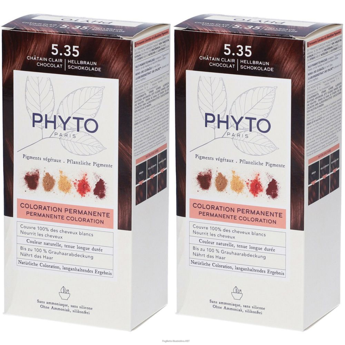Cerca Offerte di phyto color kit 5,35 castano chiaro cioccolato set da 2 2x1 pz e acquista online