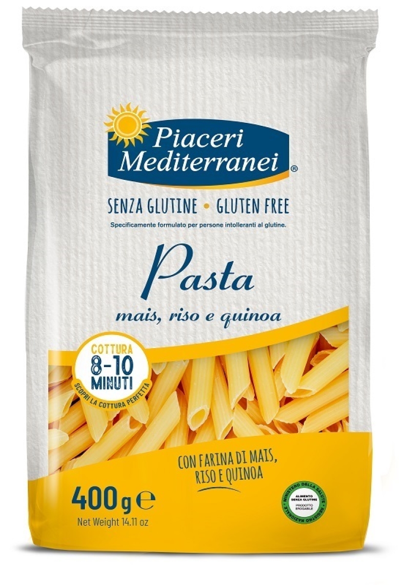 Cerca Offerte di Piaceri mediterranei pasta mais riso e quinoa penne rigate senza glutine 400 g e acquista online