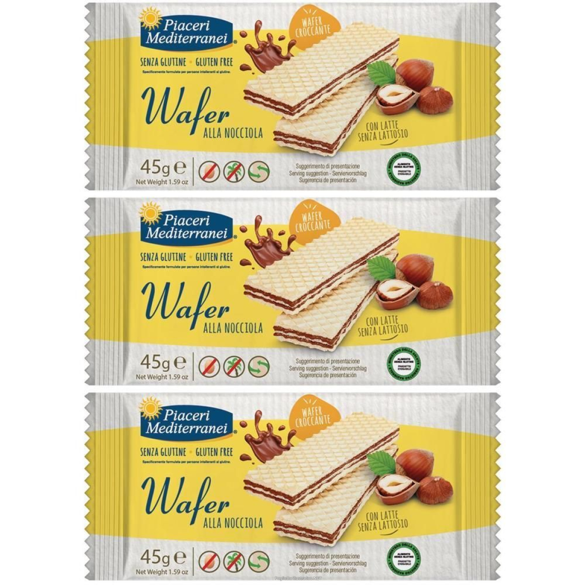 Cerca Offerte di piaceri mediterranei wafer nocciola 3x45 g e acquista online