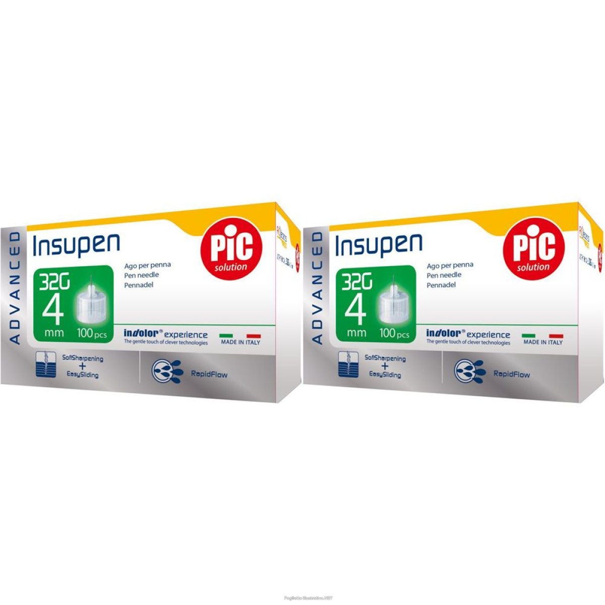 Cerca Offerte di pic insupen advanced 32g 4mm set da 2 2x100 pz soluzione per iniezione e acquista online