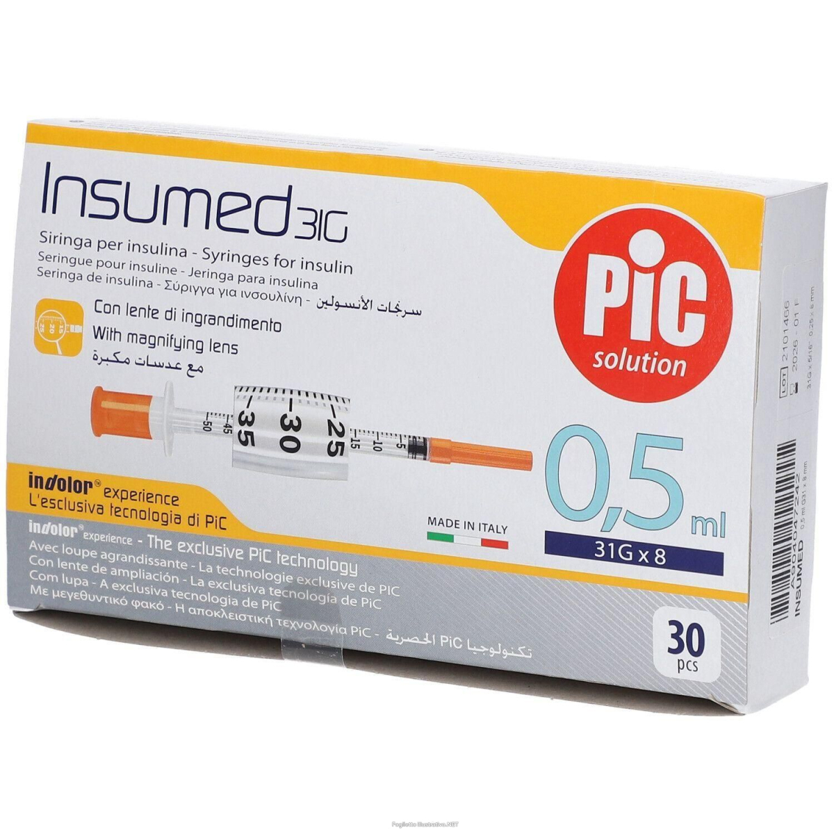 Cerca Offerte di pic siringa per insulina pic insumed 0,5ml 100 ui ago gauge 31 lunghez e acquista online