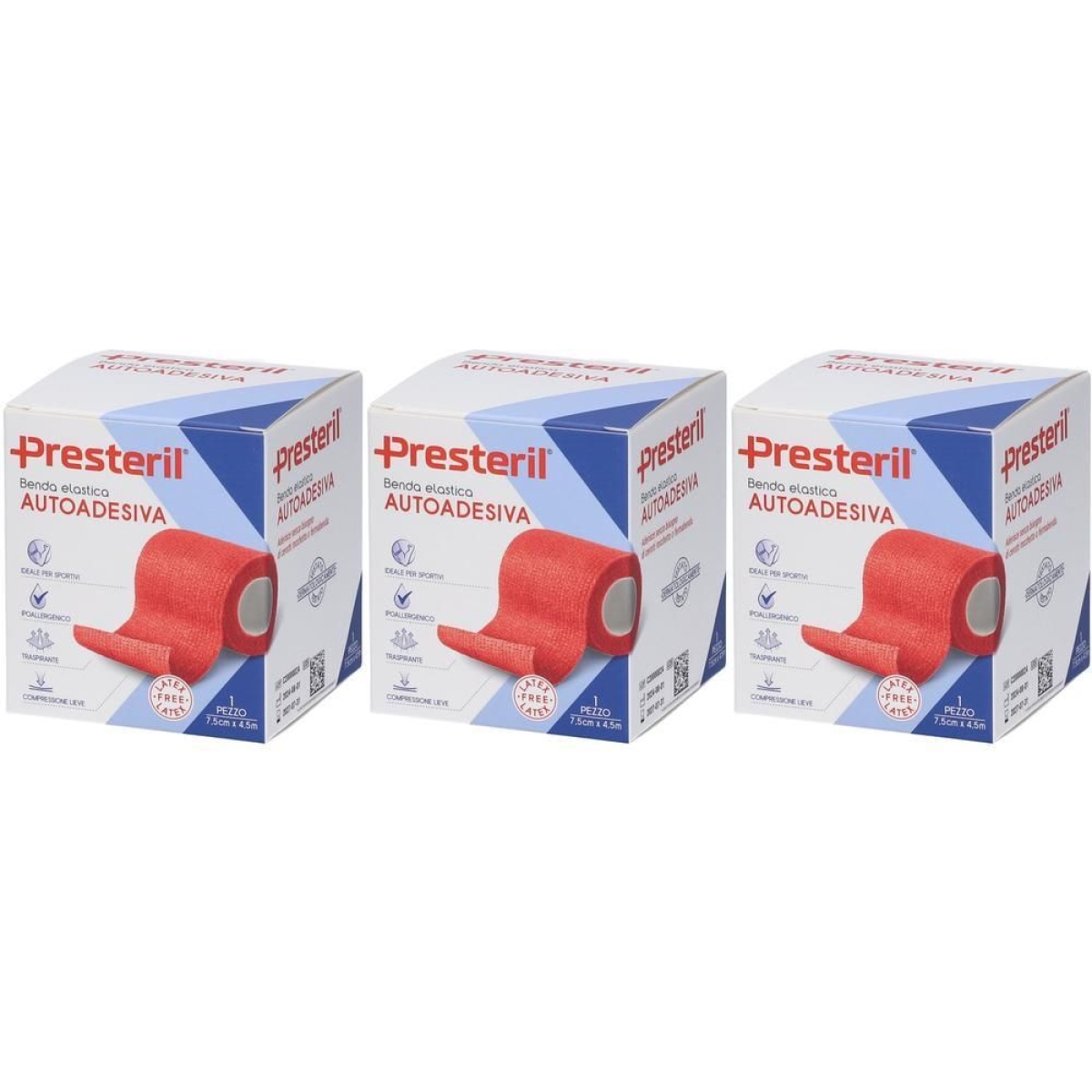 Cerca Offerte di Presteril benda elastica autoadesiva 7,5cm x 4,5m colore rosso 3x1 st e acquista online