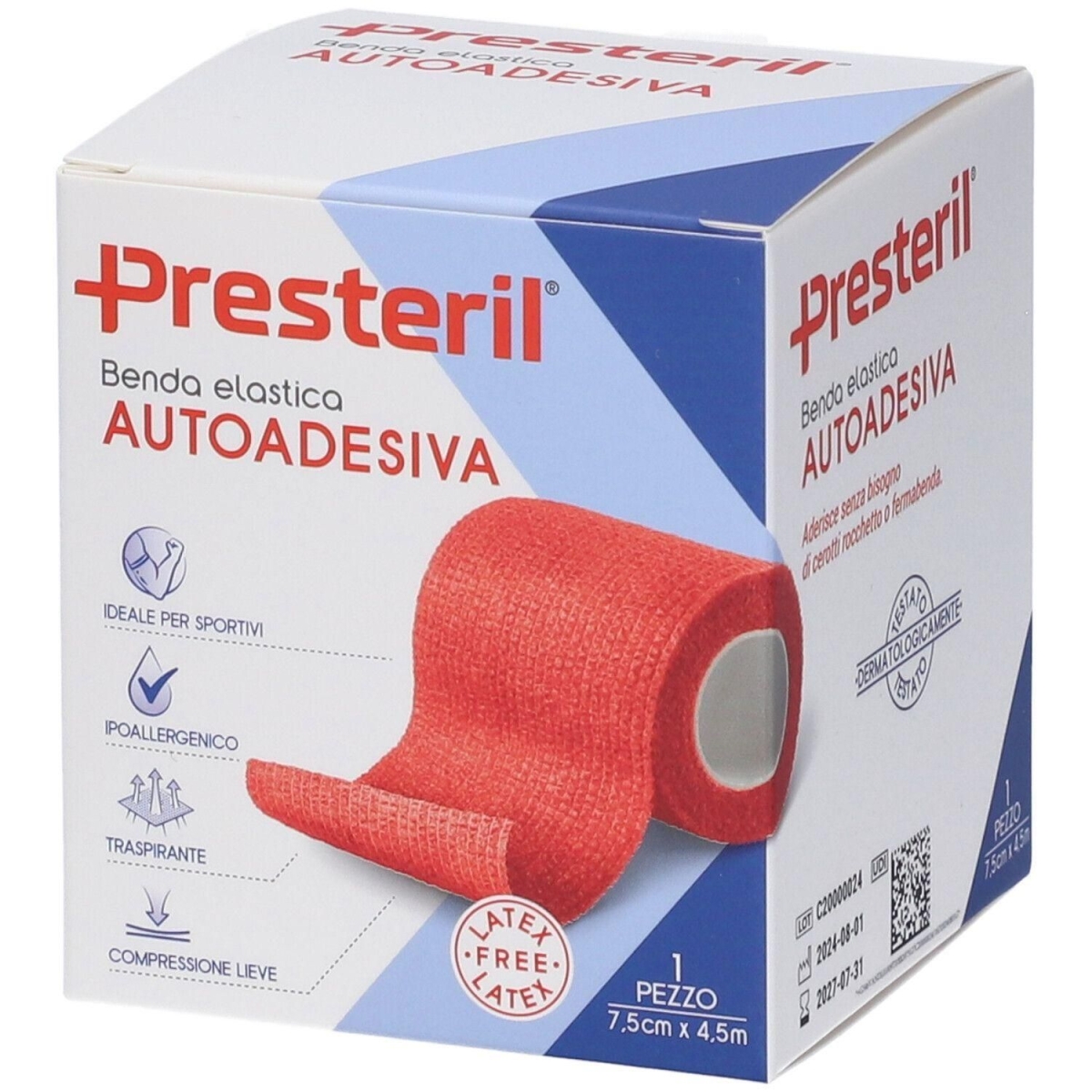 Cerca Offerte di Presteril benda elastica autoadesiva 7,5cm x 4,5m colore rosso 4x1 st e acquista online