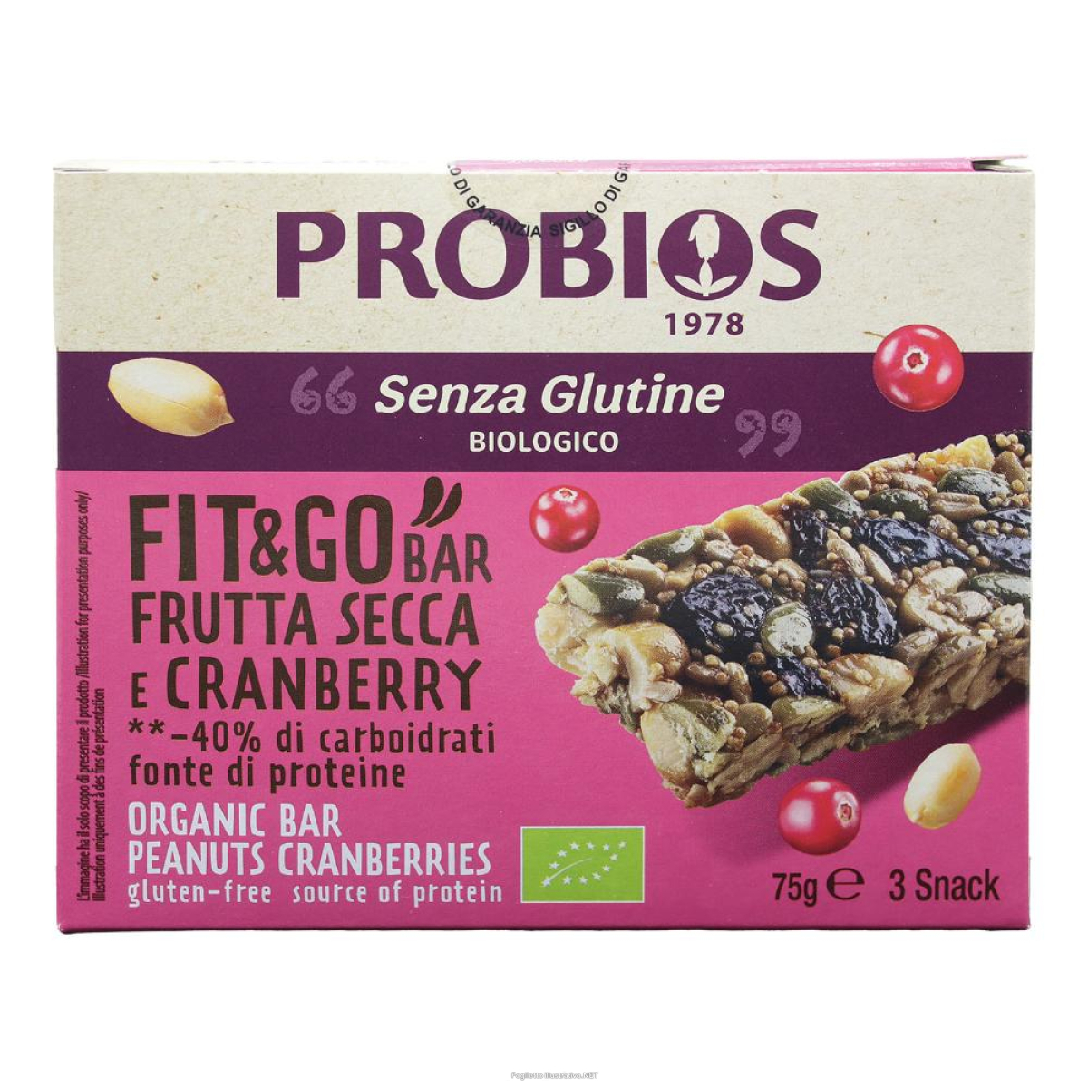 Cerca Offerte di probios fit&go barretta frutta secca e cranberries 3 pezzi da 25 g e acquista online