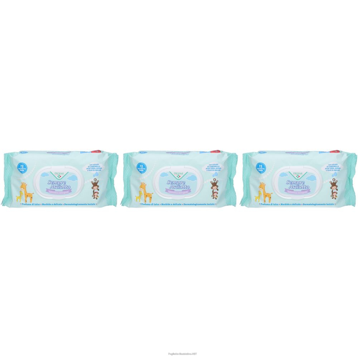 Cerca Offerte di profar® salviettine detergenti sempre asciutto set da 3 3x72 pz salvie e acquista online