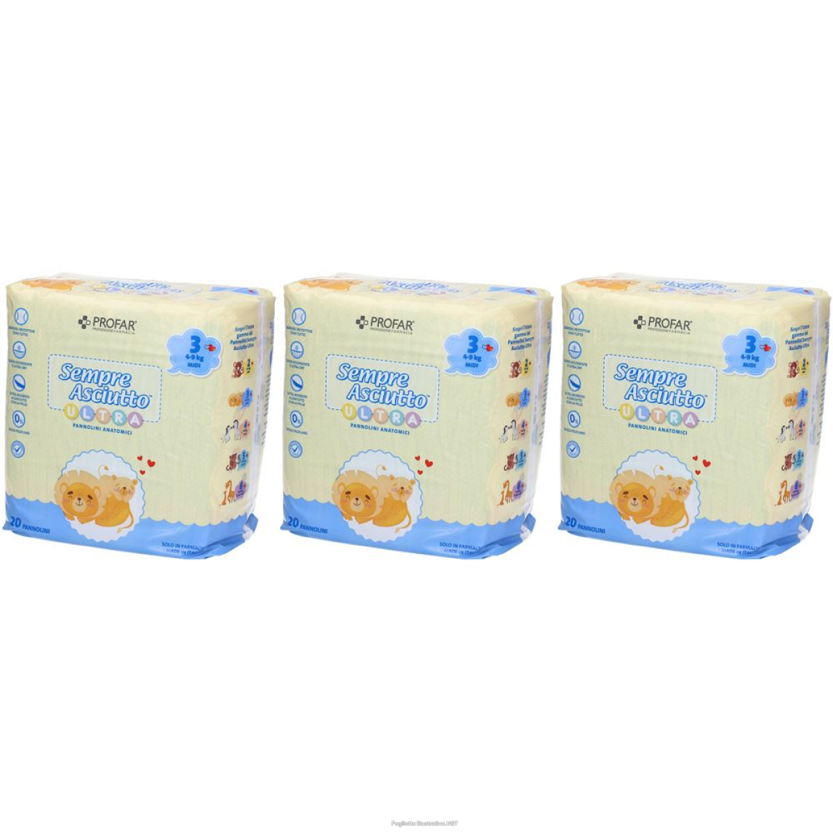 Cerca Offerte di profar® sempre asciutto ultra set da 3 3x20 pz pannolini e acquista online