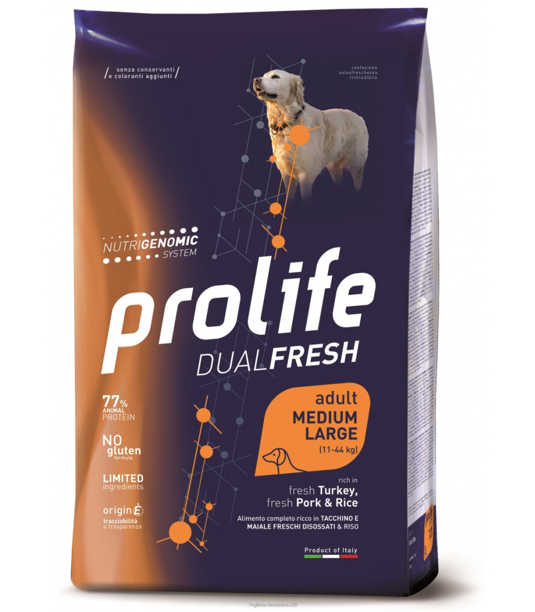 Cerca Offerte di prolife dog dual fresh adult medium/large turkey pork & rice 2,5kg 197b e acquista online