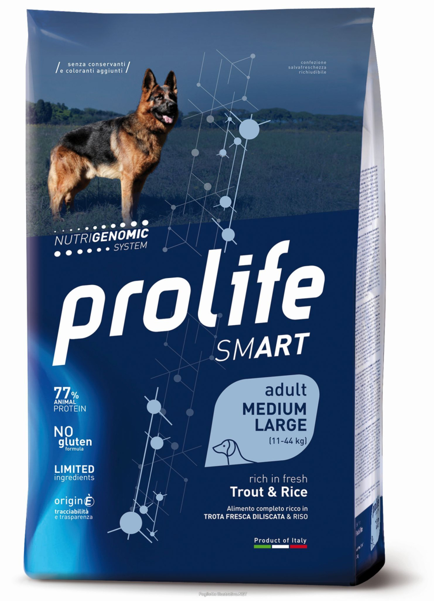 Cerca Offerte di prolife dog smart trout & rice cibo secco per cani adulti taglia media/grande sacco 12 kg 197b e acquista online