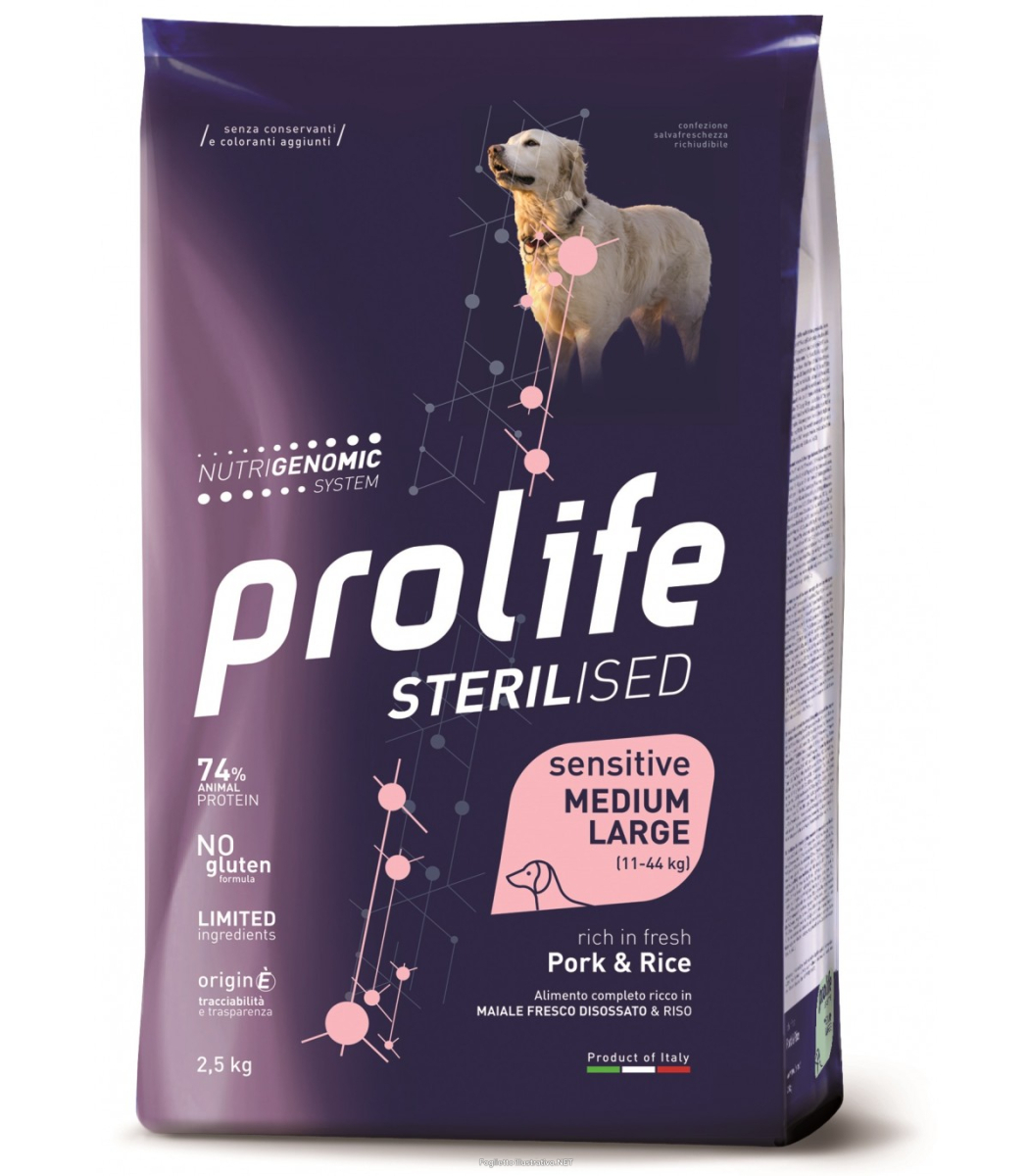 Cerca Offerte di prolife dog sterilised sensitive adult medium/large pork & rice 2,5kg 197b e acquista online