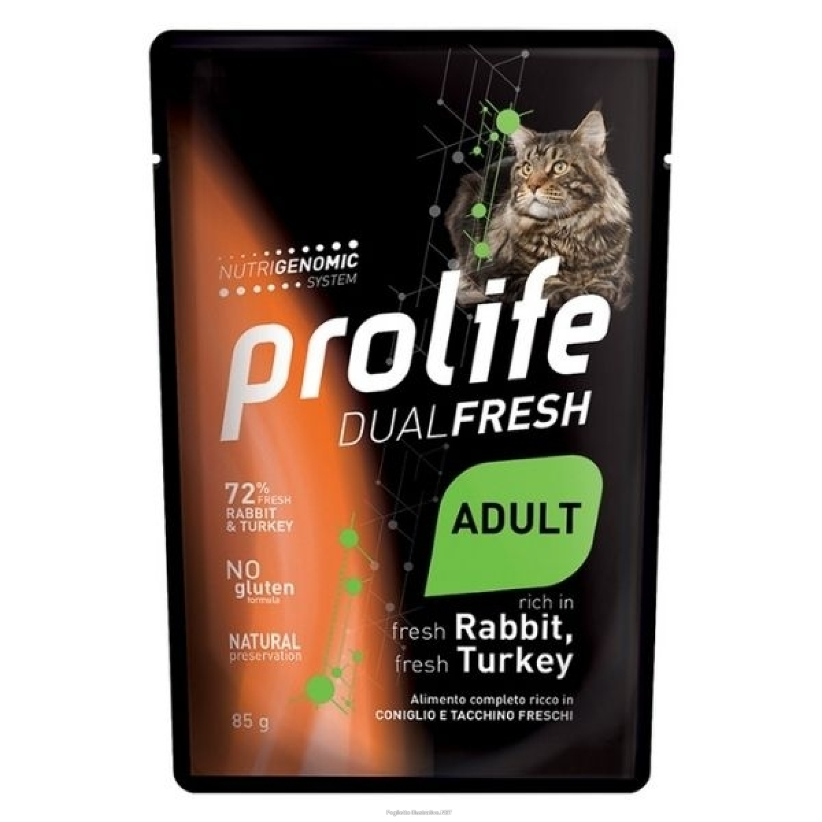 Cerca Offerte di prolife dual fresh coniglio e tacchino freschi cibo umido per gatti adulti bustina 85g 197b e acquista online