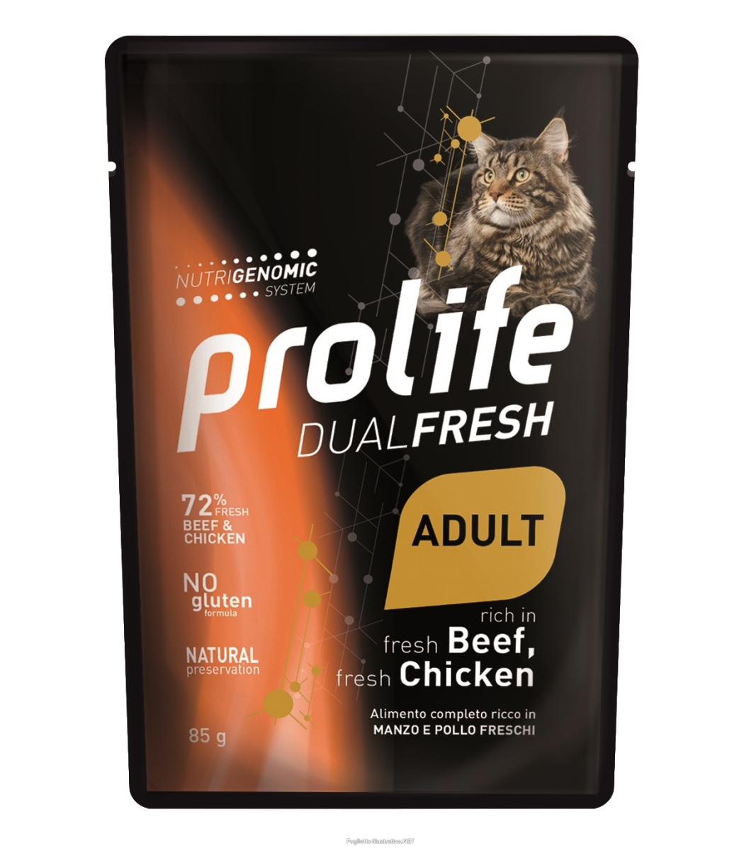 Cerca Offerte di prolife dual fresh manzo e pollo freschi cibo umido per gatti adulti bustina 85g 197b e acquista online