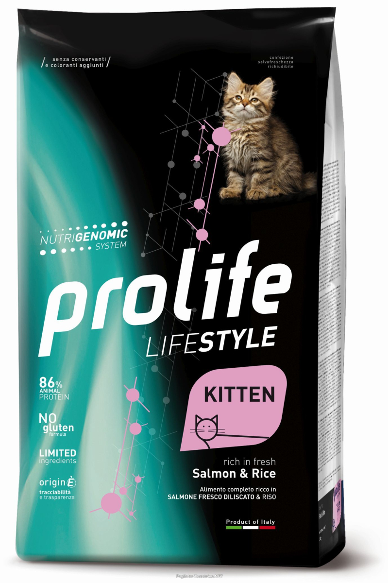 Cerca Offerte di prolife gatto lifestyle kitten salmone & riso 400 gr e acquista online
