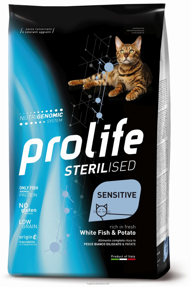 Cerca Offerte di prolife gatto sterilised sensitive adulto pesce bianco & patate 400 gr e acquista online