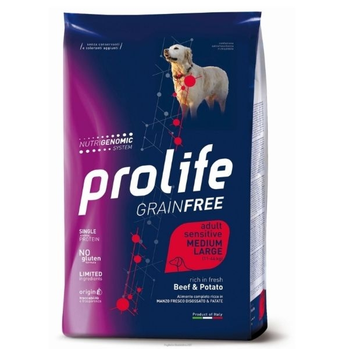 Cerca Offerte di prolife grain free adult sensitive beef & potato cibo secco per cani taglia media/grande sacco 2,5kg 197b e acquista online