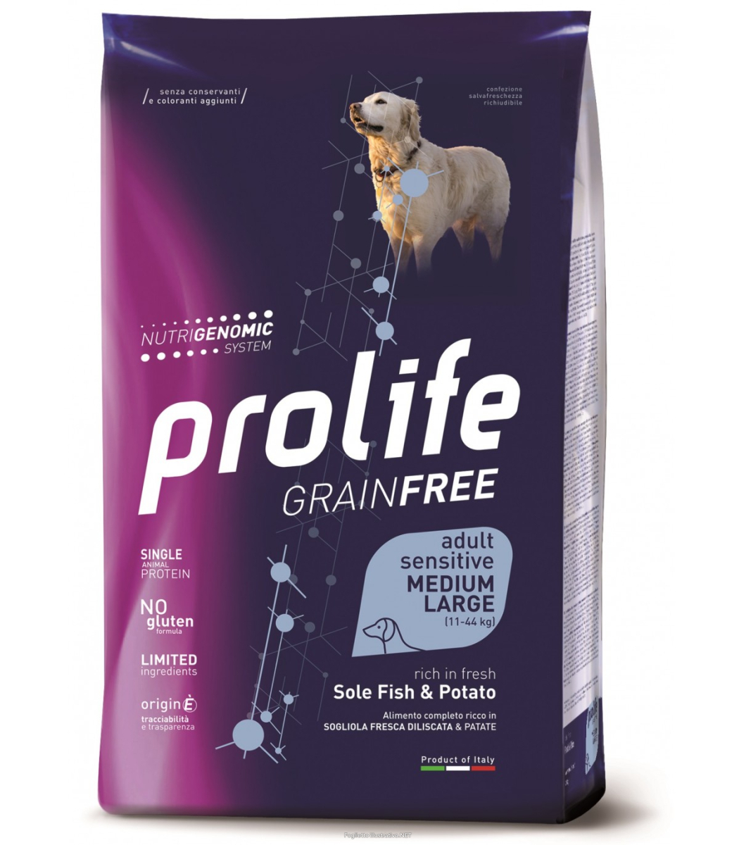 Cerca Offerte di prolife grain free adult sensitive sole fish & potato cibo secco per cani taglia media/grande sacco 2,5 kg 197b e acquista online