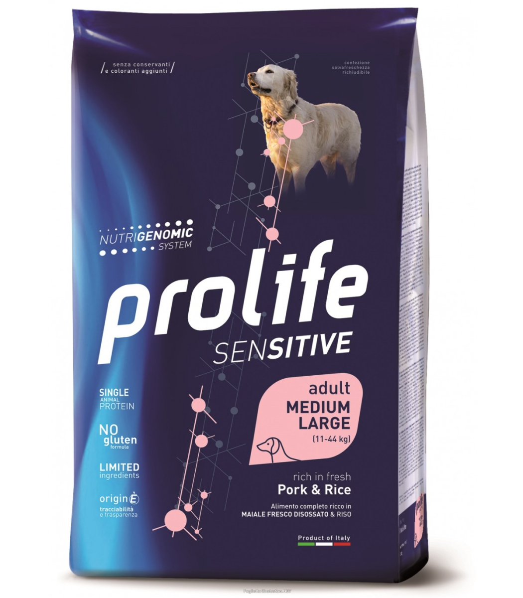 Cerca Offerte di prolife sensitive adult medium/large pork & rice cibo secco per cani taglia grande sacco 2,5 kg 197b e acquista online