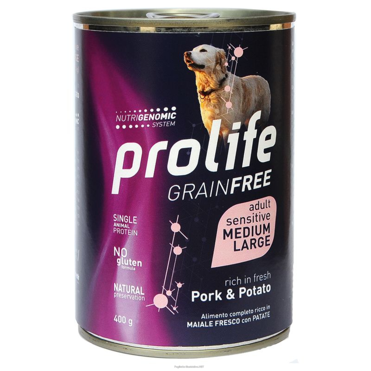 Cerca Offerte di prolife sterilised maiale fresco con riso cibo umido per cani adulti taglia media/grande lattina 400g prolife e acquista online