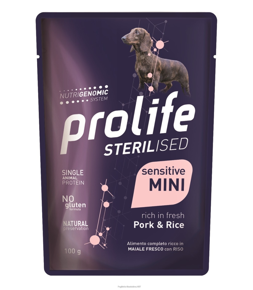 Cerca Offerte di prolife sterilised maiale fresco con riso cibo umido per cani adulti taglia piccola bustina 100g prolife e acquista online