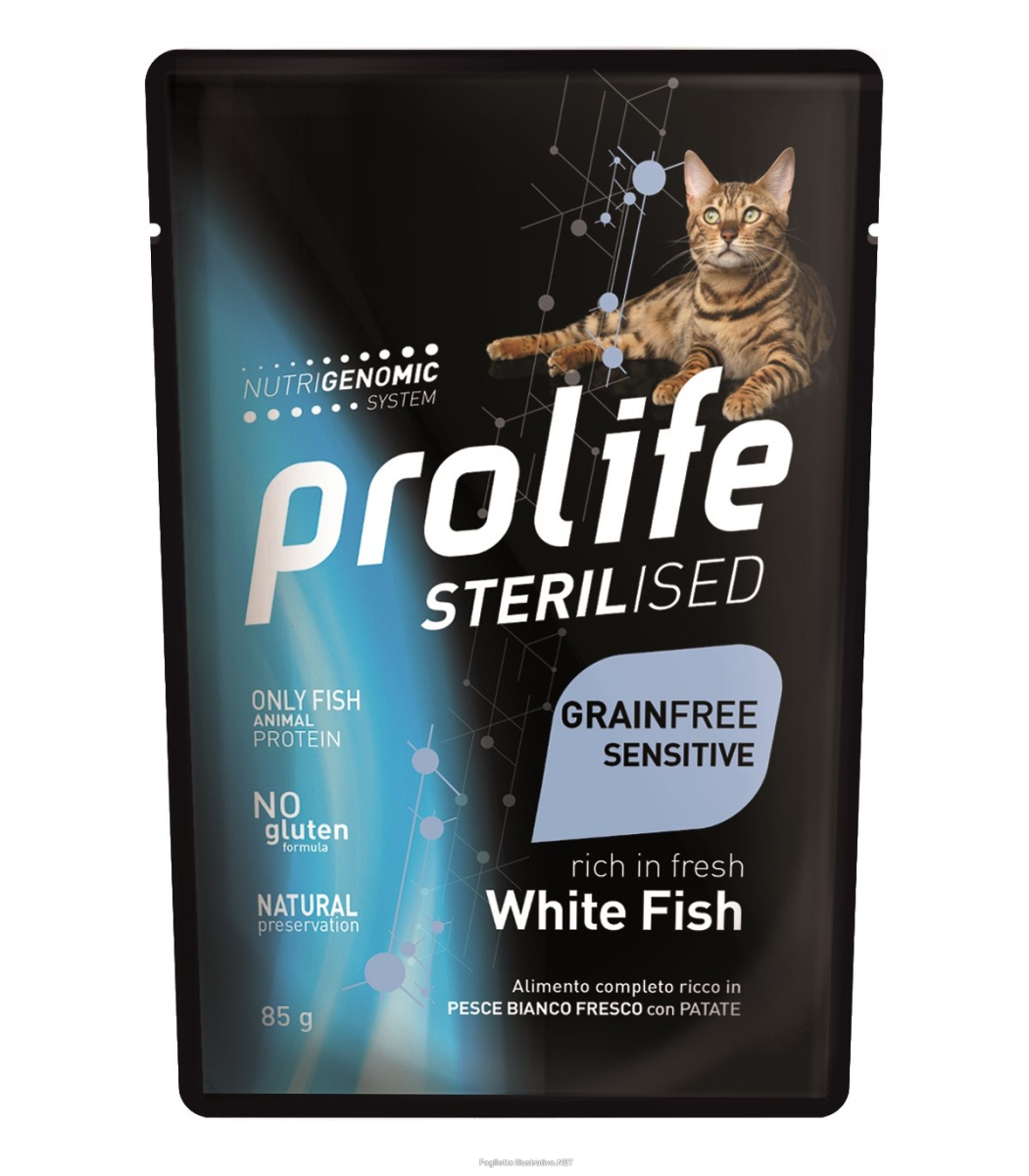 Cerca Offerte di prolife sterilised pesce bianco fresco e patate cibo umido per gatti adulti busta 85g e acquista online