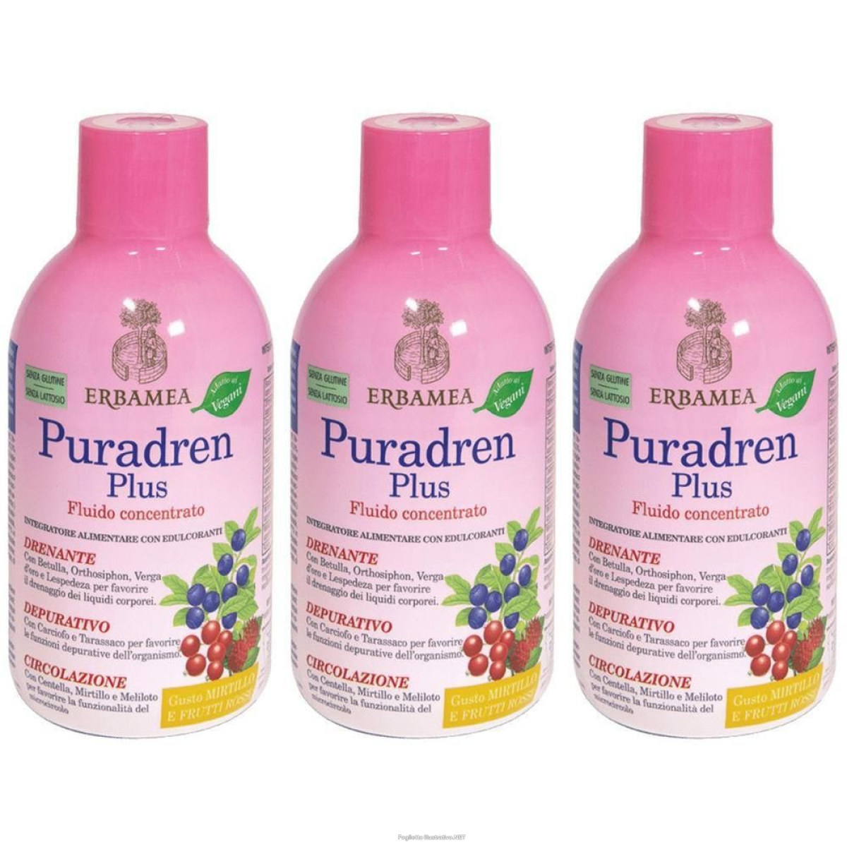Cerca Offerte di puradren plus mirtillo frutti rossi 3x500 ml soluzione orale e acquista online