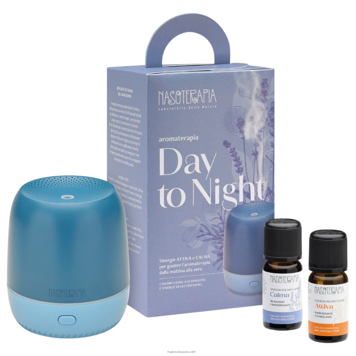 Cerca Offerte di purae kit day to night diffusore a ultrasuoni mini colore blu e azzurro + sinergia attiva + sinergia rilassa e acquista online