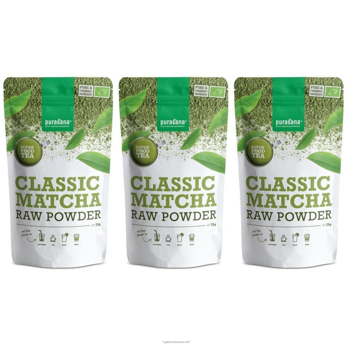 Cerca Offerte di purasana matcha classic raw powder bio polvere 3x75 g per solu e acquista online
