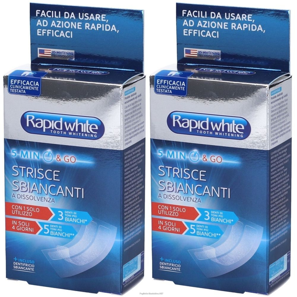 Cerca Offerte di rapid white strisce sbiancanti set da 2 2x20 ml e acquista online