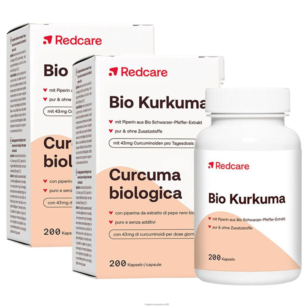 Cerca Offerte di redcare curcuma bio set da 2 - risparmia il 30% con codice: redbw25 e acquista online