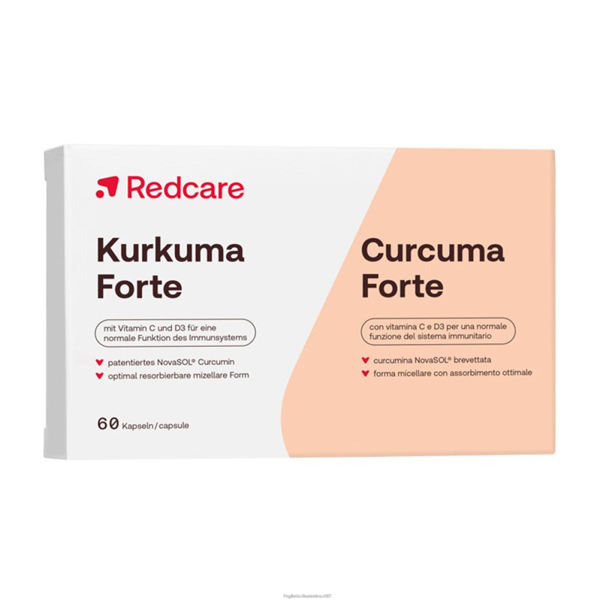 Cerca Offerte di redcare curcuma forte - risparmia il 30% con codice: redbw25 60 pz e acquista online