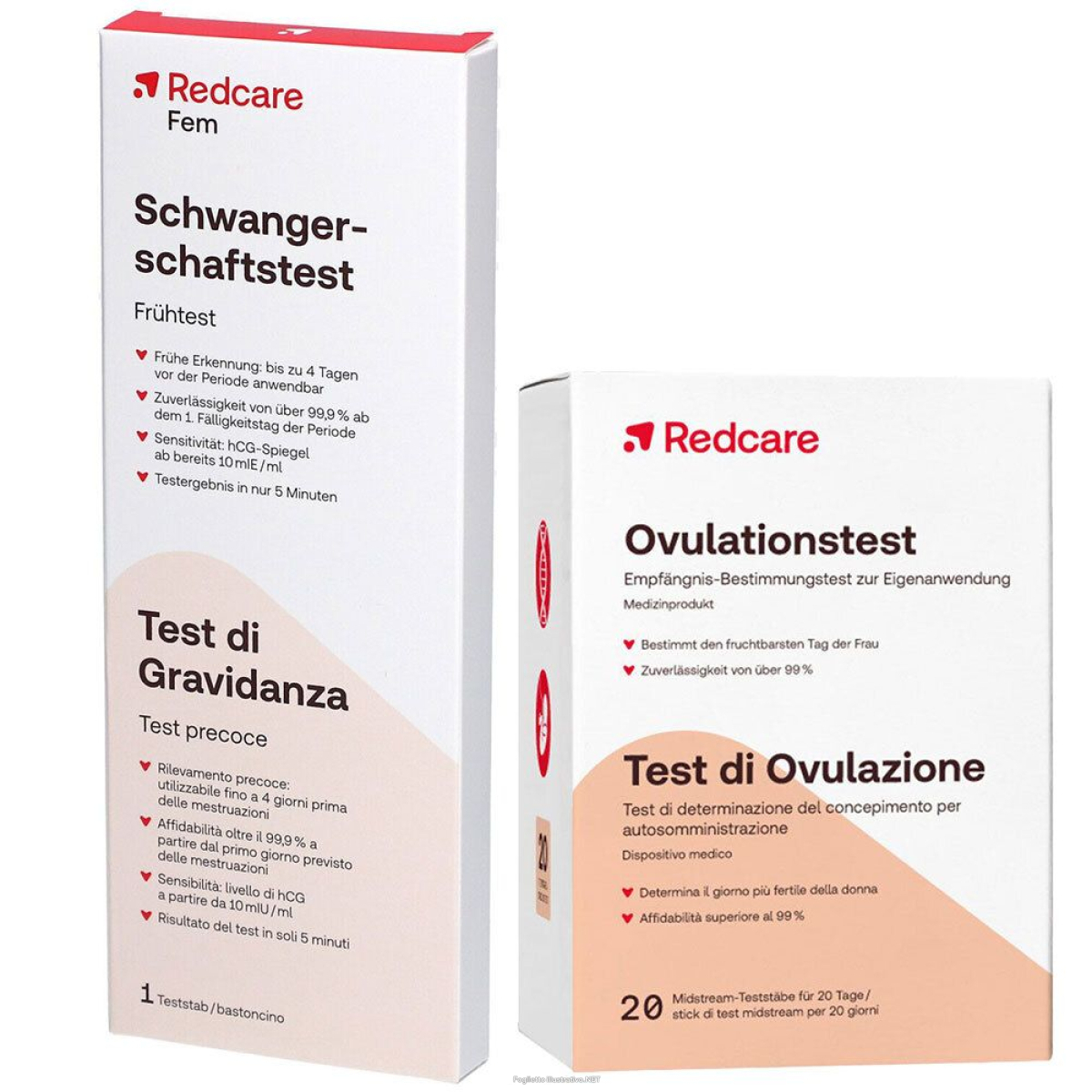 Cerca Offerte di redcare fem test di gravidanza + ovulazione - risparmia il 30% e acquista online