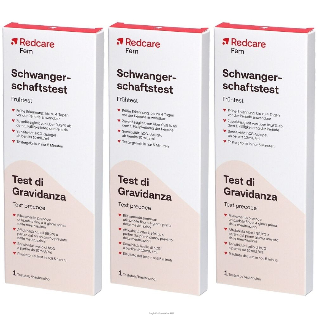Cerca Offerte di redcare fem test di gravidanza set da 3 - risparmia il 30% con codi e acquista online