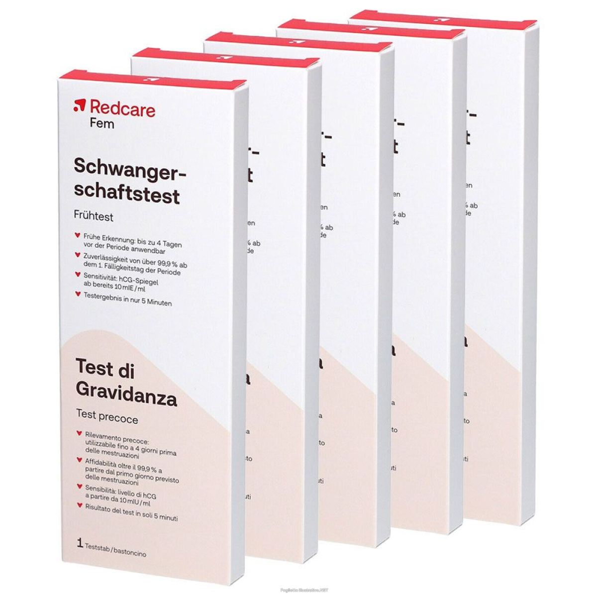 Cerca Offerte di redcare fem test di gravidanza set da 5 - risparmia il 30% con codi e acquista online