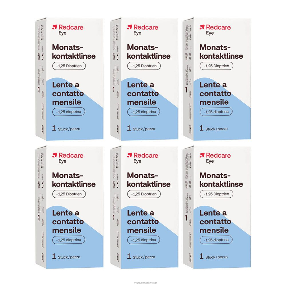 Cerca Offerte di redcare lente a contatto mensile -1,25 diottrie set da 6 - risparmia i e acquista online