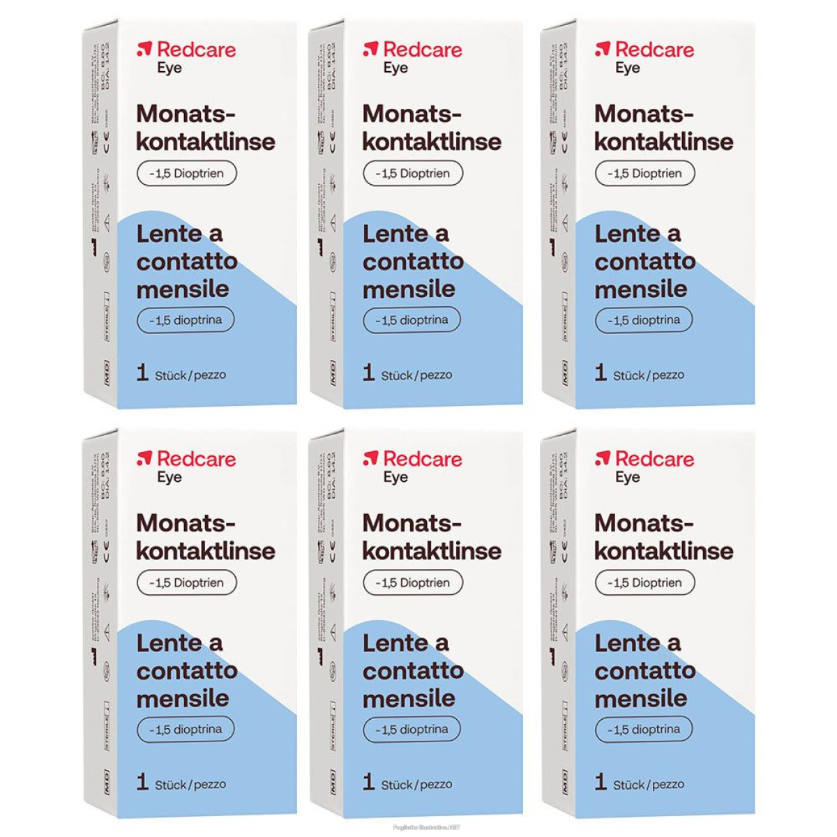 Cerca Offerte di redcare lente a contatto mensile -1,5 diottrie set da 6 - risparmia il e acquista online